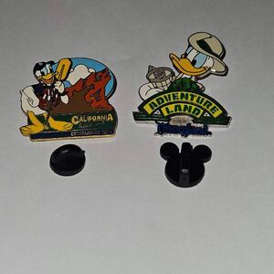 Donald Duck Disney Pin Lot 2 Adventureland Disneyland DCA Grizzly Peak Ride Vtg